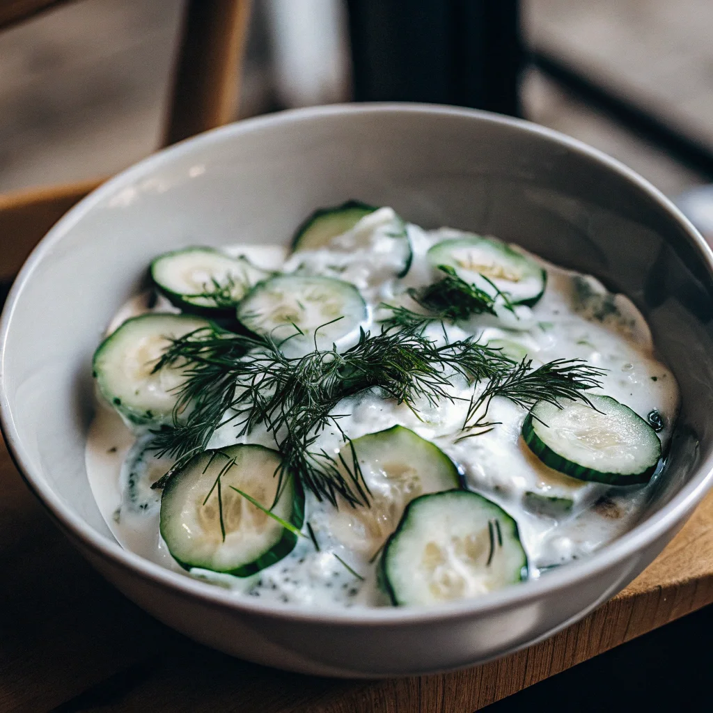 Chilled cucumber-dill salad with yogurt