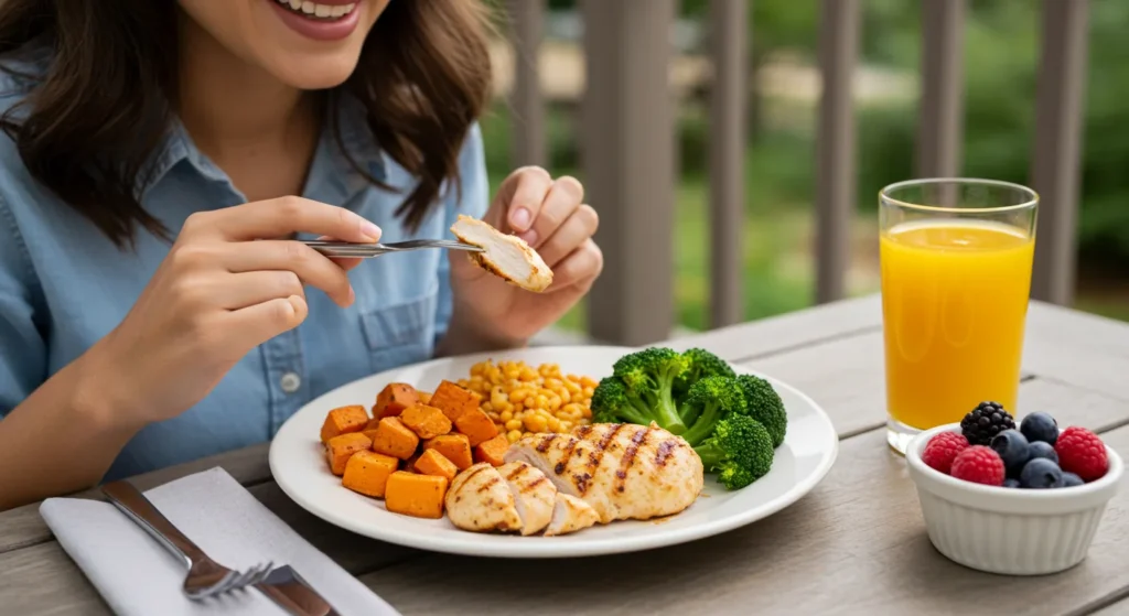 Enjoying a healthy, low-sodium meal