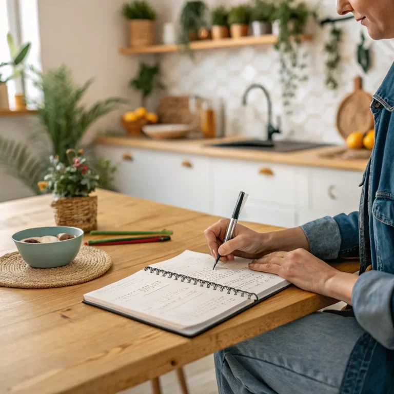 Writing in a food journal to track success
