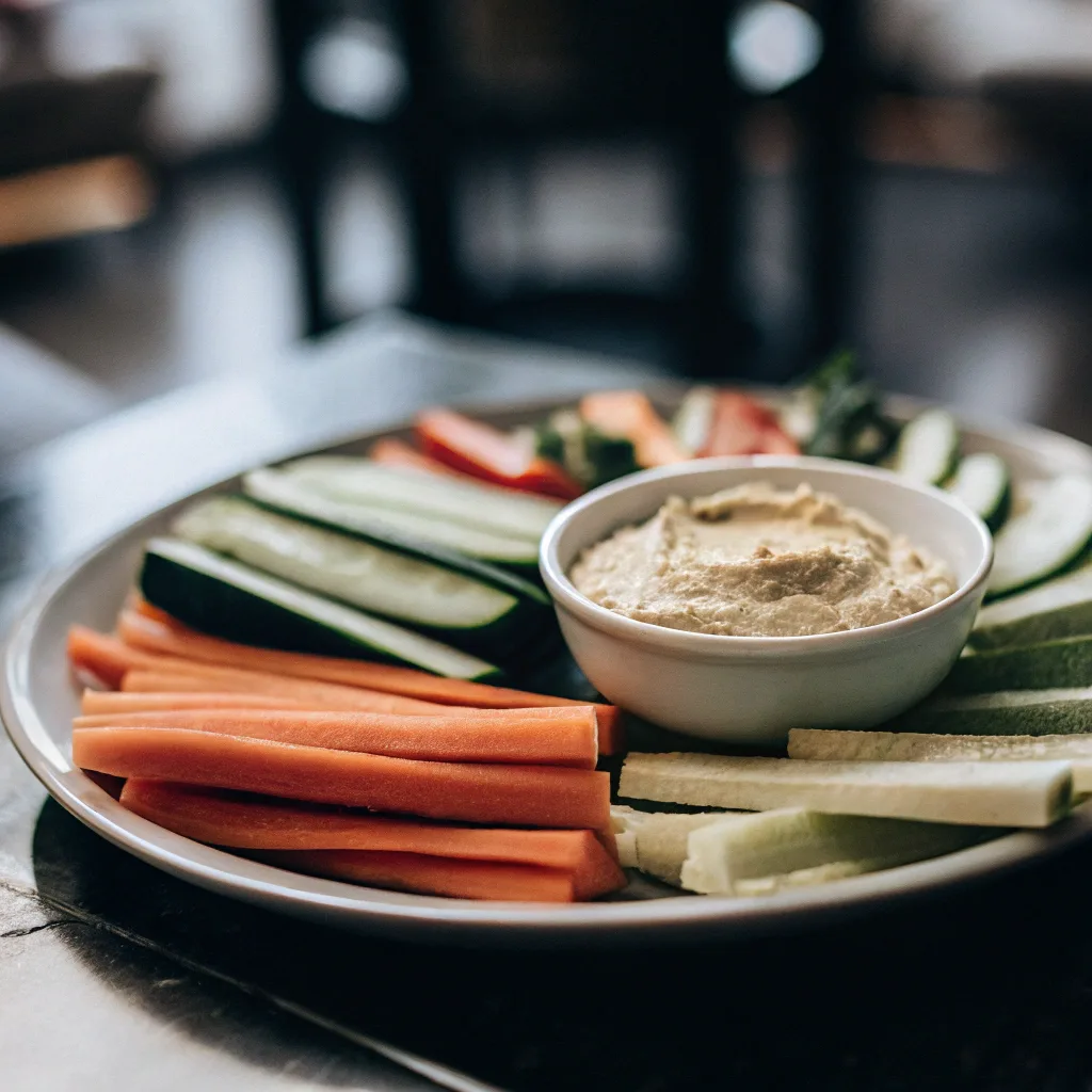 Raw veggies with hummus