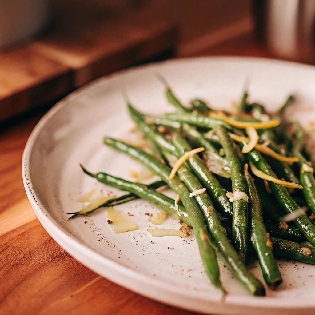 Steamed Green Beans with Olive Oil and Lemon Zest