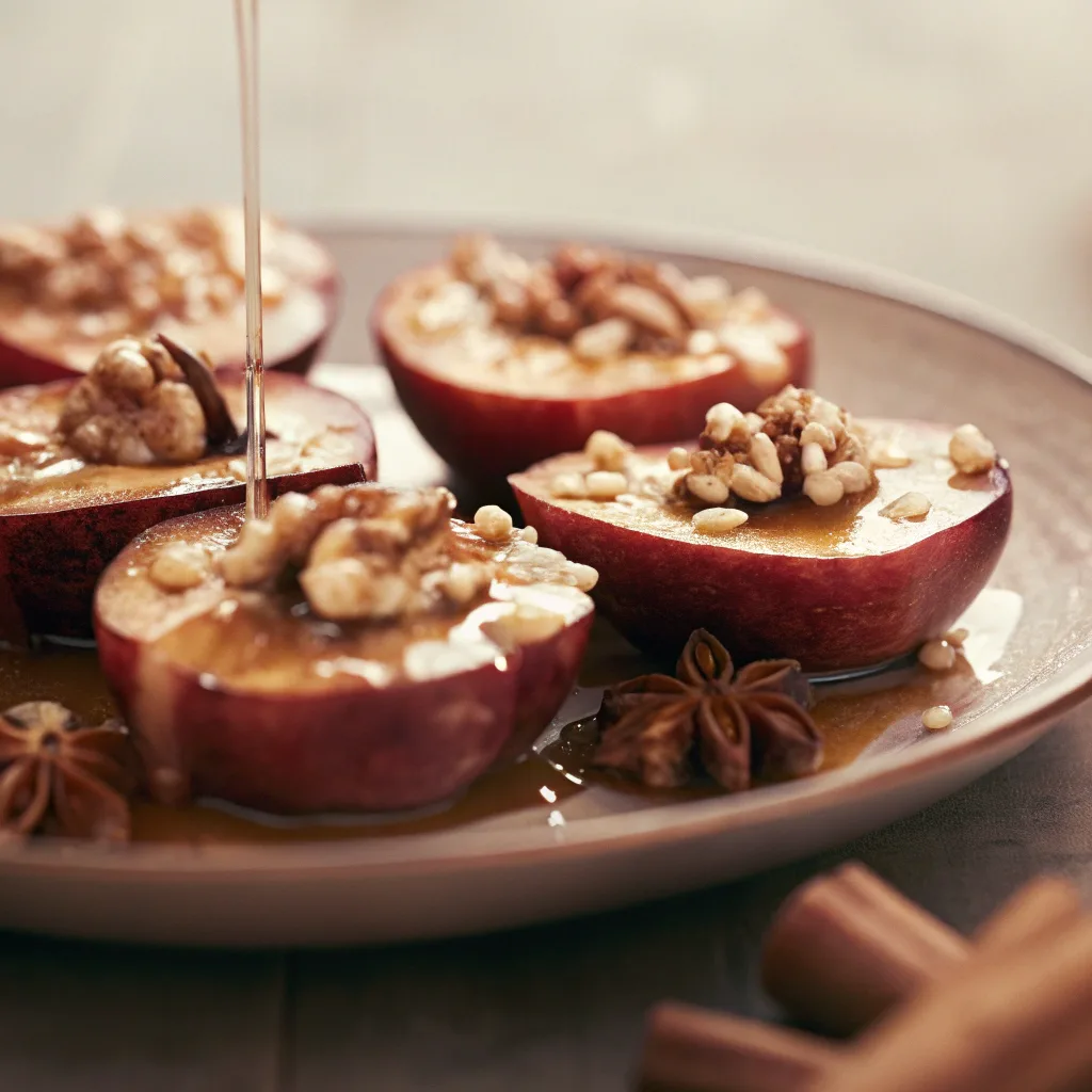 Baked cinnamon apples with honey and walnuts