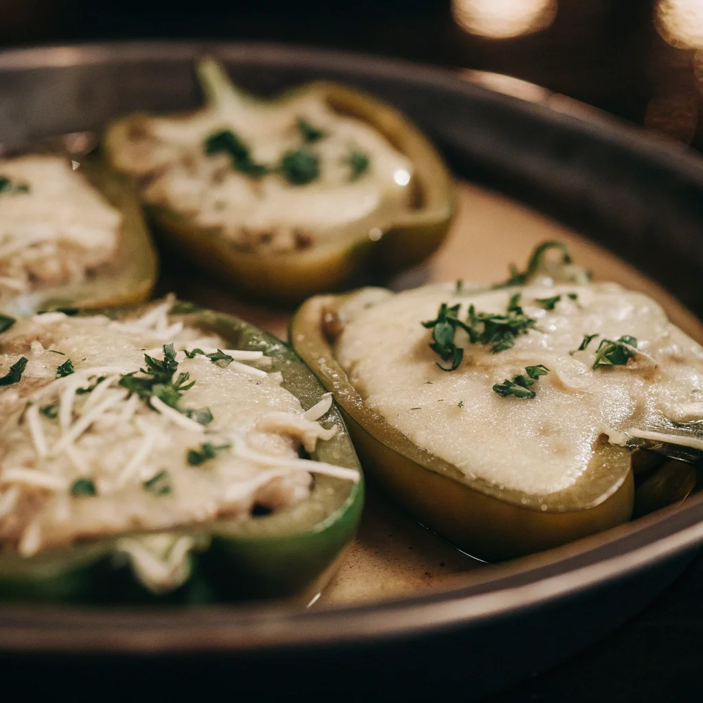 Chicken Alfredo Stuffed Bell Peppers