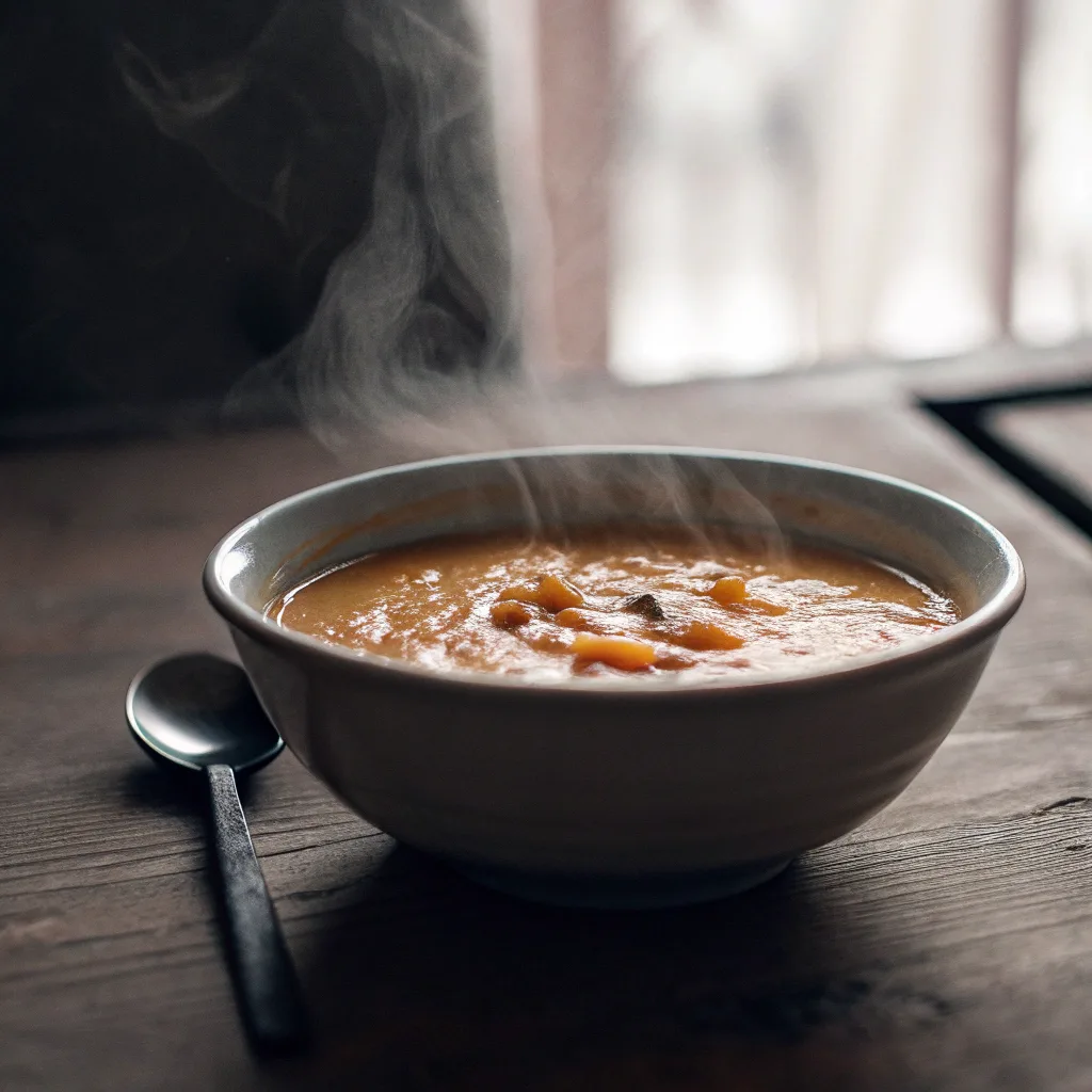 Creamy Sweet Potato and Red Lentil Soup