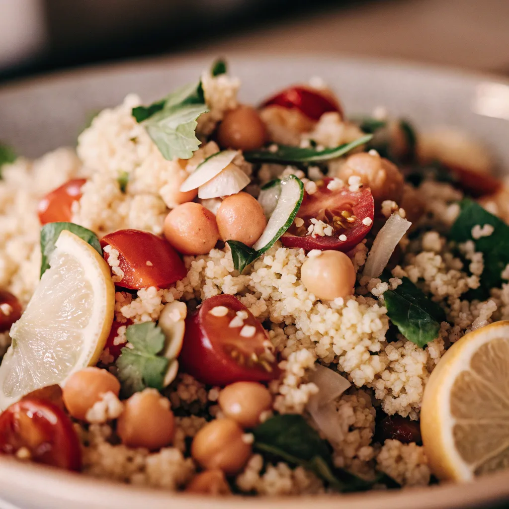 Herbed couscous and chickpea salad