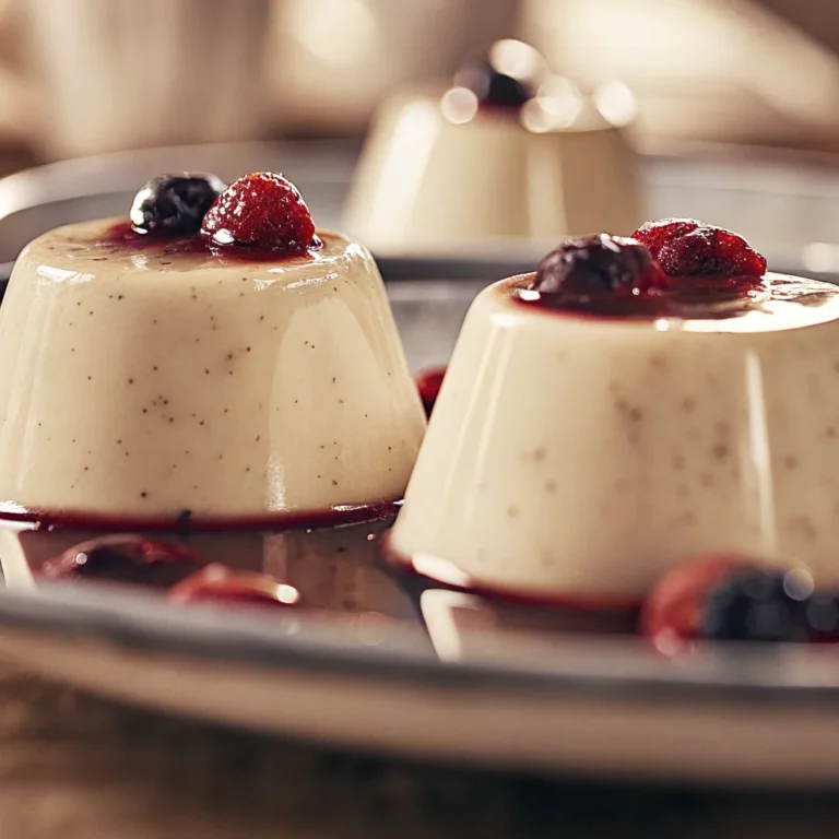Keto-friendly Vanilla Bean Panna Cotta with Berry Coulis