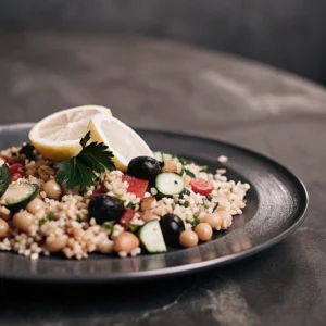Mediterranean lentil bulgur pilaf