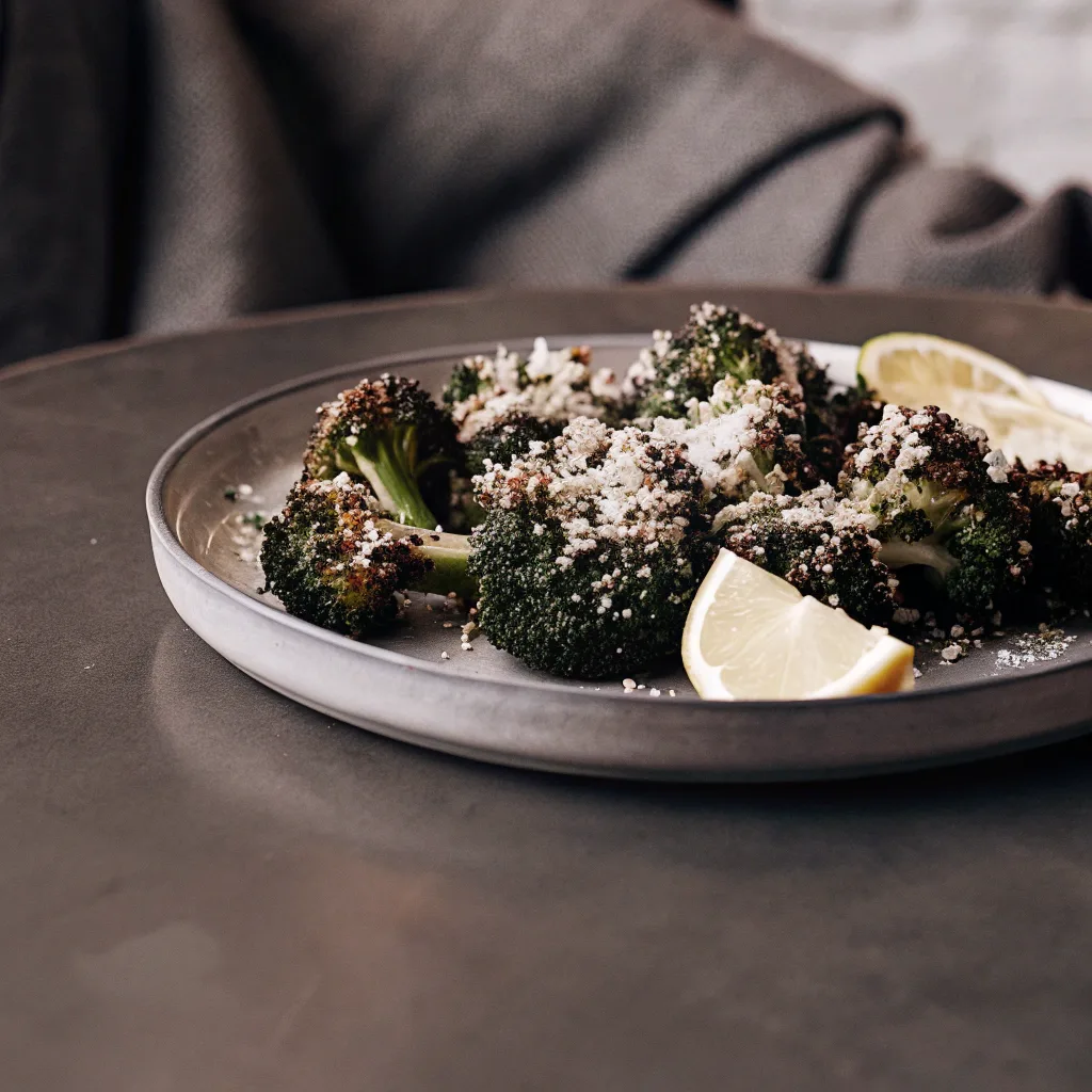 Keto roasted broccoli with lemon parmesan butter
