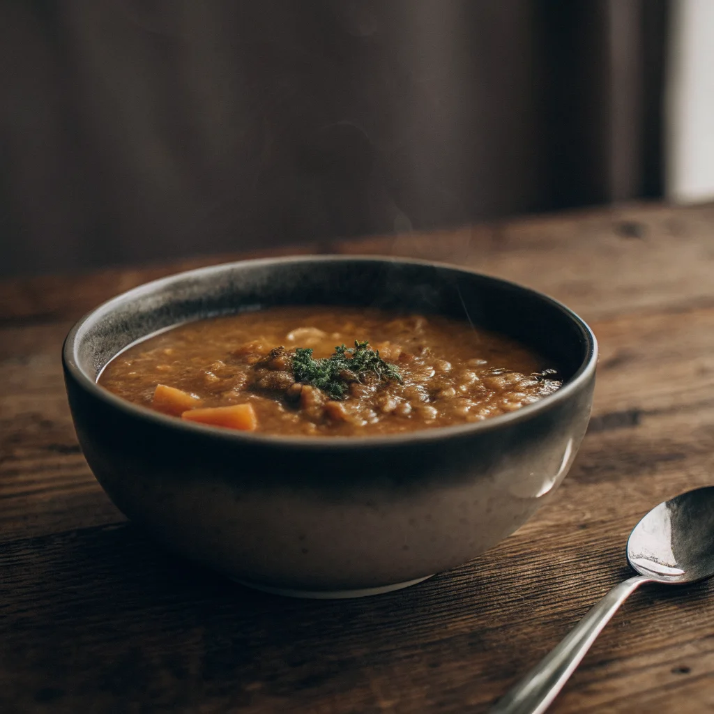 Vegan Moroccan Spiced Carrot and Lentil Soup