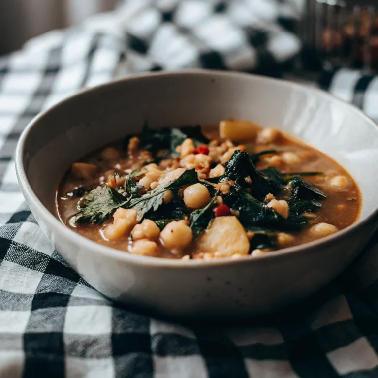 Spanish inspired chickpea spinach stew