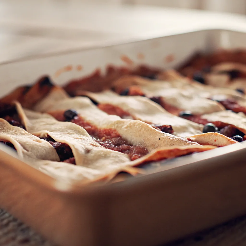 Vegan Sweet Potato and Black Bean Enchilada Bake