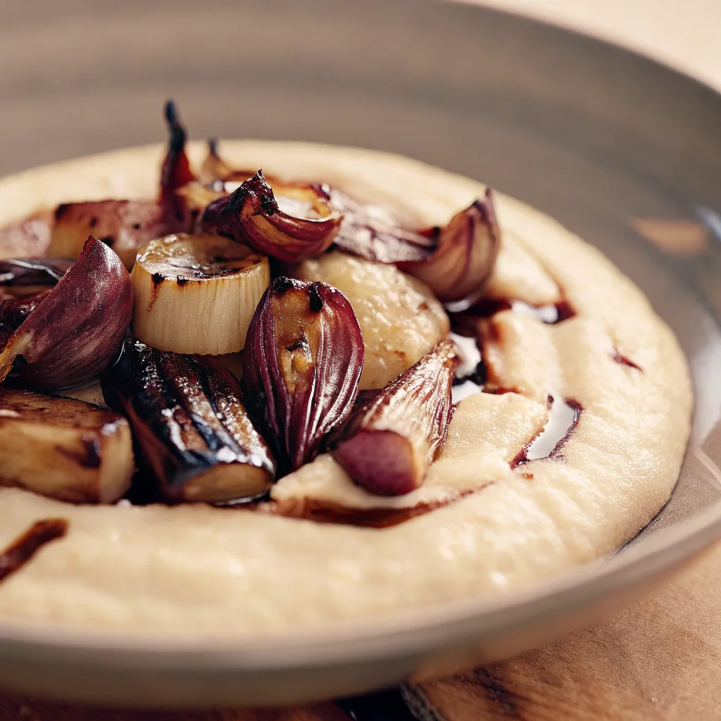 Vegan Creamy Polenta with Roasted Balsamic Veggies