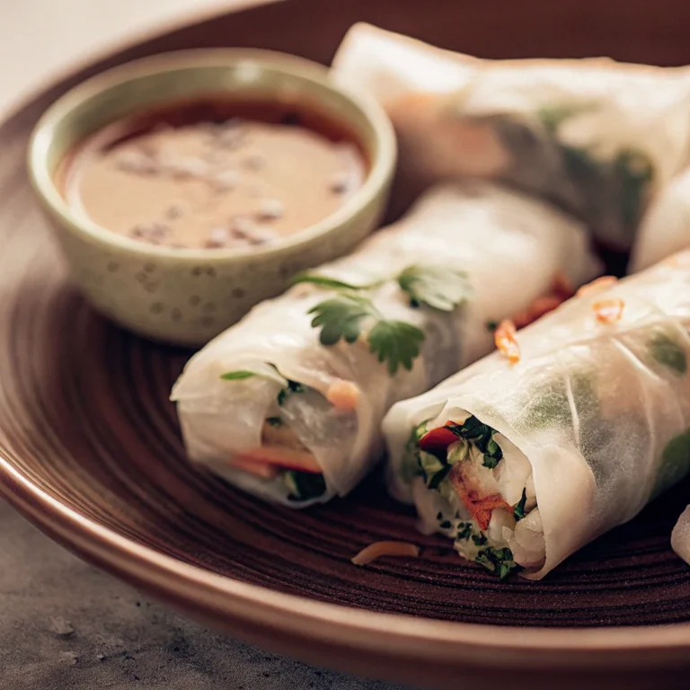 Vietnamese Fresh Spring Rolls with Peanut Dipping Sauce